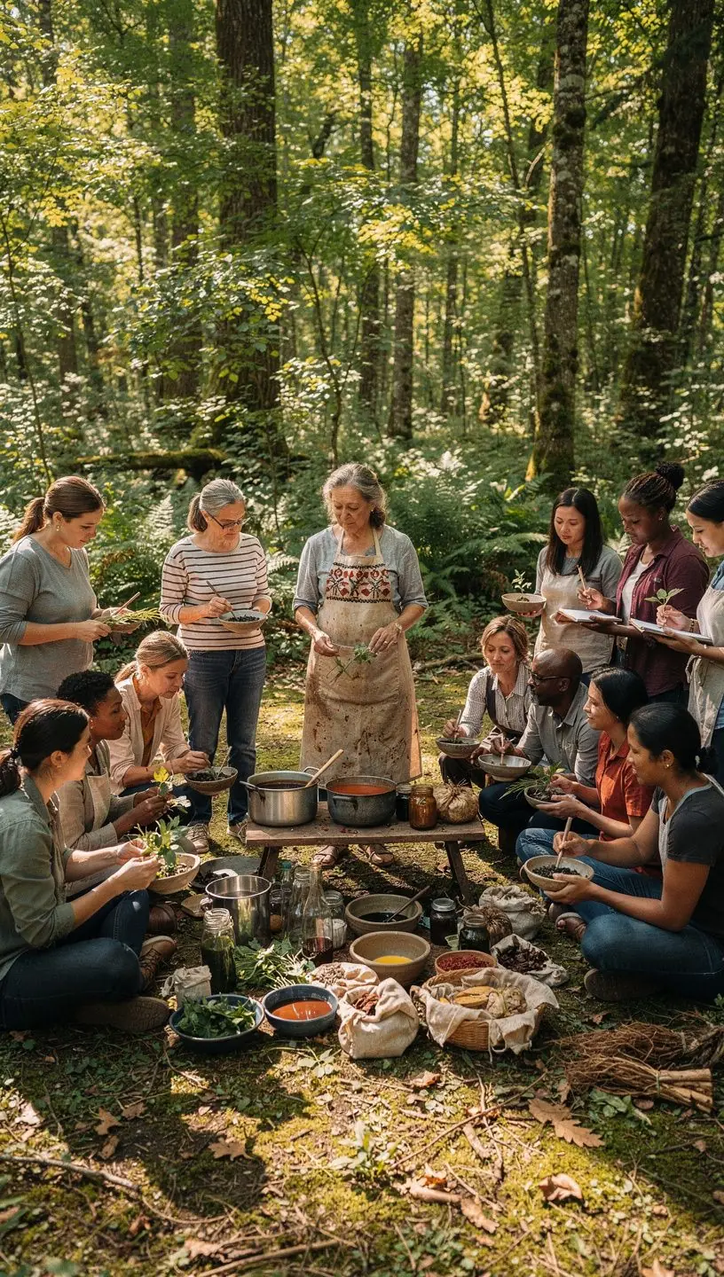 Participants engaged in a pottery workshop, shaping clay into traditional Slovak ceramics.